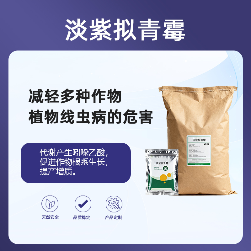 奕达酶 淡紫拟青霉——内寄生性真菌,植物线虫天然天敌,寄生卵侵染幼虫雌虫,广谱防治根结线虫、胞囊线虫、茎线虫,生物杀线安全高效